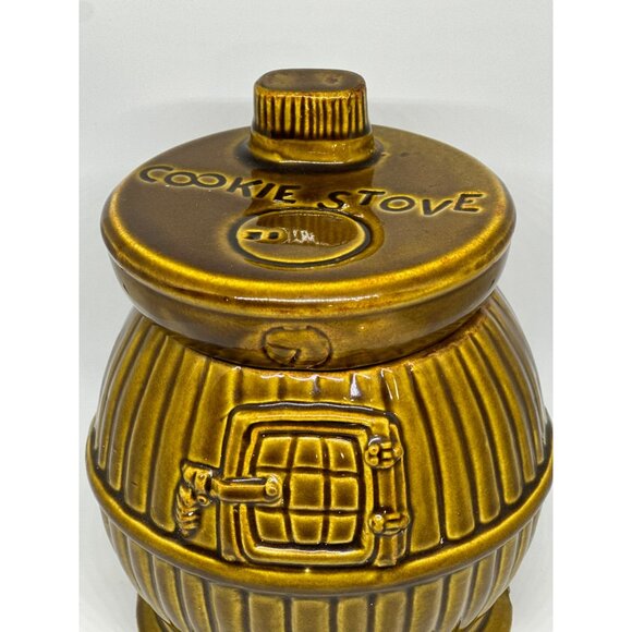 VTG Pfaltzgraff USA Cookie Stove Jar Canister Brown Barrel Design - Picture 4 of 10